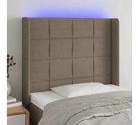 vidaXL Tête de lit à LED Taupe 93x16x118/128 cm Tissu