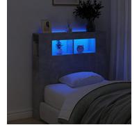 vidaXL Tête de Lit à LED, Tête de Cadre de Lit, Accessoire de Lit Simple, Meuble de Chambre à Coucher Maison Intérieur, Gris 837333