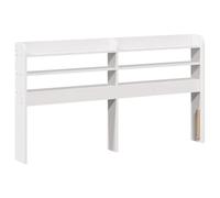 vidaXL Tête de lit autoportante avec étagères, pour lit double en bois, accessoire de chambre à coucher, blanche, 150 cm, pin massif