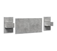 vidaXL Tête de lit avec armoires Gris béton 160 cm Bois d'ingénierie