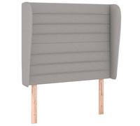 vidaXL Tête de lit avec oreilles Gris clair 103x23x118/128 cm Tissu