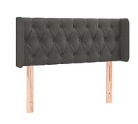 vidaXL Tête de Lit avec Oreilles Meuble de Chambre à Coucher Accessoire de Lit Simple Tête de Cadre de Lit Intérieur Gris Foncé 93x16x78/88 cm Velours