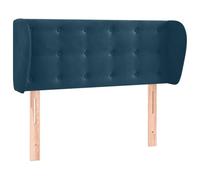vidaXL Tête de Lit avec Oreilles Meuble de Chambre à Coucher Accessoire de Lit Simple Tête de Cadre de Lit Bleu Foncé 93x23x78/88 cm Velours