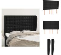 vidaXL Tête de lit avec oreilles Noir 147x23x118/128 cm Similicuir - Tête & Pieds de lit