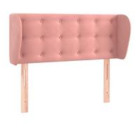 vidaXL Tête de Lit avec Oreilles Meuble de Chambre à Coucher Accessoire de Lit Simple Tête de Cadre de Lit Rose 93x23x78/88 cm Velours