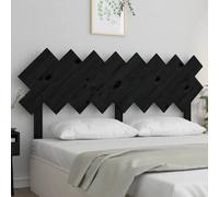 vidaXL Tête de lit Bois massif de pin Noir - 159,5x80,5 cm