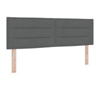 vidaXL Tête de lit LED avec Bandes LED Gris foncé 160 cm Tissu | Des lignes stylées qui apportent une touche de classe à ta chambre, Crée une atmosphère cosy avec une lumière réglable,