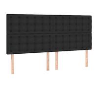 vidaXL Tête de Lit Meubles de Chambre à Coucher Accessoires de Lit Simple Têtes de Cadre de Lit Intérieur Noir 200x5x118/128 cm Similicuir
