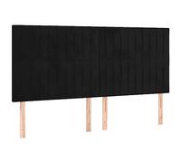 vidaXL Tête de Lit Meubles de Chambre à Coucher Accessoires de Lit Simple Têtes de Cadre de Lit Intérieur Noir 160x5x118/128 cm Velours