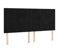 vidaXL Tête de Lit Meubles de Chambre à Coucher Accessoires de Lit Simple Têtes de Cadre de Lit Intérieur Noir 200x5x118/128 cm Velours