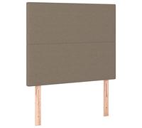 vidaXL Tête de Lit Meubles de Chambre à Coucher Accessoires de Lit Simple Têtes de Cadre de Lit Intérieur Taupe 90x5x118/128 cm Tissu