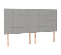 vidaXL Tête de Lit Meubles de Chambre à Coucher Accessoires de Lit Simple Têtes de Cadre de Lit Intérieur Gris Clair 160x5x118/128 cm Tissu