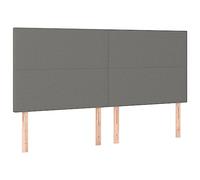 vidaXL Tête de Lit Meubles de Chambre à Coucher Accessoires de Lit Simple Têtes de Cadre de Lit Intérieur Gris Clair 180x5x118/128 cm Tissu