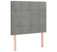 vidaXL Tête de Lit Meubles de Chambre à Coucher Accessoires de Lit Simple Têtes de Cadre de Lit Intérieur Gris Clair 80x5x118/128 cm Velours