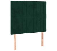 vidaXL Tête de Lit Meubles de Chambre à Coucher Accessoires de Lit Simple Têtes de Cadre de Lit Intérieur Vert Foncé 90x5x118/128 cm Velours
