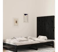 Wandhoofdbord 95,5x3x90 cm massief grenenhout zwart824887