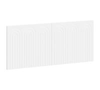 vidaXL Tête de lit Murale ALKMAAR Blanc Bois d'ingénierie, Chambre Moderne, tête de lit Murale résistante à l'humidité, Design Gain de Place, Meuble en Bois stylé
