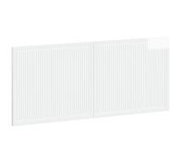 vidaXL Tête de lit Murale Ede Blanc Brillant Bois d'ingénierie, Tête de lit Murale Moderne, résistante à l'humidité, Design Gain de Place, Bois Composite, Meuble Tendance