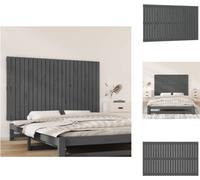 vidaXL Tête de lit murale Gris 147x3x90 cm Pin massif - Tête & Pieds de lit