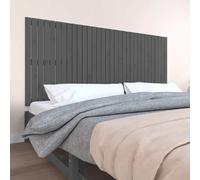 Wandhoofdbord 204x3x90 cm massief grenenhout grijs824880