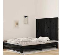 Wandhoofdbord 127,5x3x90 cm massief grenenhout zwart824892
