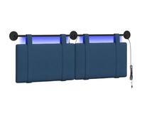 vidaXL Tête de lit Suspendue avec lumière LED Bleu Tissu, Déco Chambre stylée, tête de lit Murale Moderne, Tissu Chic, sanctuaire du Sommeil, optimise l'espace Compact