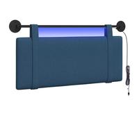 vidaXL Tête de lit Suspendue avec lumière LED Bleu Tissu, Déco Chambre stylée, tête de lit Murale Moderne, Tissu Chic, sanctuaire du Sommeil, optimise l'espace Compact
