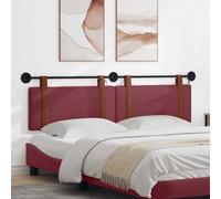 vidaXL Tête de lit suspendue Avec lumière LED Bordeaux PU antique