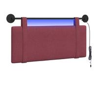 vidaXL Tête de lit Suspendue avec lumière LED Bordeaux Tissu, Déco Chambre stylée, tête de lit Murale Moderne, Tissu Chic, sanctuaire du Sommeil, optimise l'espace Compact