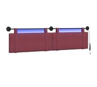 vidaXL Tête de lit Suspendue avec lumière LED Bordeaux Tissu, Déco Chambre stylée, tête de lit Murale Moderne, Tissu Chic, sanctuaire du Sommeil, optimise l'espace Compact