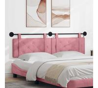 vidaXL Tête de lit suspendue Avec lumière LED Rose Velours