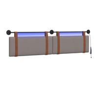 vidaXL Tête de lit Suspendue avec lumière LED Taupe PU Antique, Tête de lit Moderne rectangulaire, Design Mural, Accessoire Simple pour Chambre, Ergonomique et Pratique