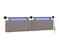 vidaXL Tête de lit Suspendue avec lumière LED Taupe Tissu, Déco Chambre stylée, tête de lit Murale Moderne, Tissu Chic, sanctuaire du Sommeil, optimise l'espace Compact