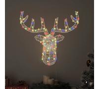 vidaXL Tête de Renne avec 140 LED coloré 68 x 36,5 x 62,5 cm Acrylique
