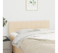 vidaXL 2 x Têtes de Lit Meubles de Chambre à Coucher Accessoires de Lit Simple Têtes de Cadre de Lit Intérieur Crème 72x5x78/88 cm Tissu