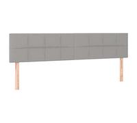 vidaXL Têtes de Lit, 200x5x78/88 cm, pour Lit Simple 90 cm et Couchage Super King 180 cm, Tissu Rembourré de Mousse, Gris Clair, Mobilier de Chambre, Dossier de Soutien
