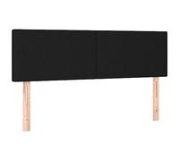 vidaXL Têtes de Lit Meubles de Chambre à Coucher Accessoires de Lit Simple Têtes de Cadre de Lit Intérieur Noir 144x5x78/88 cm Tissu
