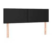 vidaXL Têtes de Lit Meubles de Chambre à Coucher Accessoires de Lit Simple Têtes de Cadre de Lit Intérieur Noir 144x5x78/88 cm Similicuir