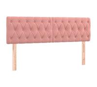 vidaXL Têtes de Lit Meubles de Chambre à Coucher Accessoires de Lit Simple Têtes de Cadre de Lit Intérieur Rose 144x7x78/88 cm Velours