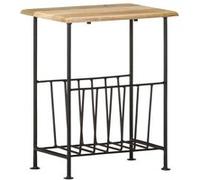 vidaXL Porte-revues 40x30x50 cm en bois de manguier solide et acier Multicolore