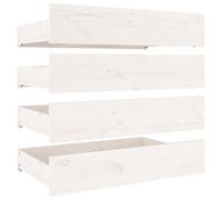 vidaXL Tiroirs de lit 4 pcs Blanc Bois de pin massif