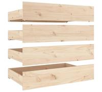 vidaXL Tiroirs de lit 4 pcs Bois de pin massif Marron