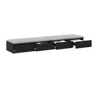 vidaXL Tiroirs de lit avec tiroir Chêne Noir 160 x 36,5 x 16,5 cm, Mobilier de Chambre Minimaliste, Rangement stylé, Solution spacieuse, boîte en Bois Durable, Design Gain de Place