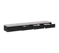 vidaXL Tiroirs de lit avec tiroir Chêne Noir 200 x 36,5 x 16,5 cm, Rangement généreux, déco Minimaliste, Meuble stylé pour Chambre, tiroir Moderne avec Ouverture Push