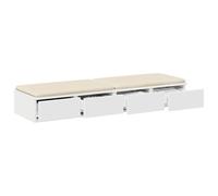 vidaXL Tiroirs de lit Blanc 120 x 36,5 x 16,5 cm Bois d'ingénierie | Un look minimaliste qui va bien avec des intérieurs modernes, Quatre tiroirs spacieux pour garder tes trucs en ordre,