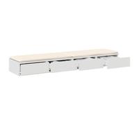vidaXL Tiroirs de lit Blanc 160 x 36,5 x 16,5 cm Bois d'ingénierie, Rangement super spacieux, table de chevet minimaliste, meuble de nuit durable, mobilier compact, essentiels pour chambre moderne, bo
