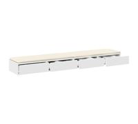 vidaXL Tiroirs de lit Blanc 200 x 36,5 x 16,5 cm Bois d'ingénierie | Un look moderne et épuré pour ta chambre, Quatre tiroirs spacieux pour tes affaires, Fabriqué en MDF solide