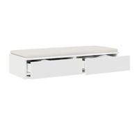 vidaXL Tiroirs de lit Blanc 90 x 36,5 x 16,5 cm Bois d'ingénierie | Style moderne avec des lignes nettes, Fabriqué en MDF résistant, Deux tiroirs pour garder tout organisé