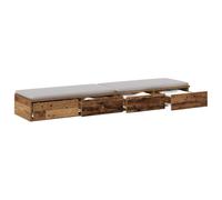 vidaXL Tiroirs de lit Bois ancien 150 x 36,5 x 16,5 cm | Un look classique avec des détails sympas qui apportent de la chaleur à n'importe quelle pièce, Quatre grands tiroirs,