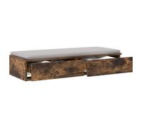 vidaXL Tiroirs de lit Chêne fumé 80 x 36,5 x 16,5 cm Bois d'ingénierie | Un style moderne qui donne un coup de frais à n'importe quelle pièce, Deux tiroirs pratiques pour ranger vos affaires,